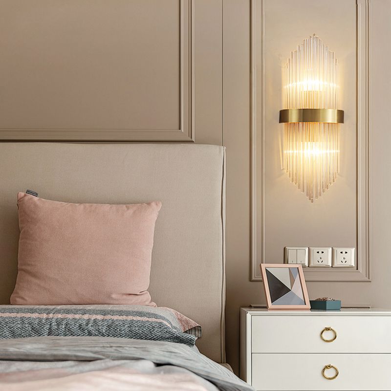 Postmoderne Kristallwandleuchten Metallwandmontage Leuchte für Wohnzimmer
