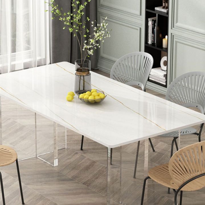 Stone Top Table Traditional Luxury Dining Table with Double Pedestal Base