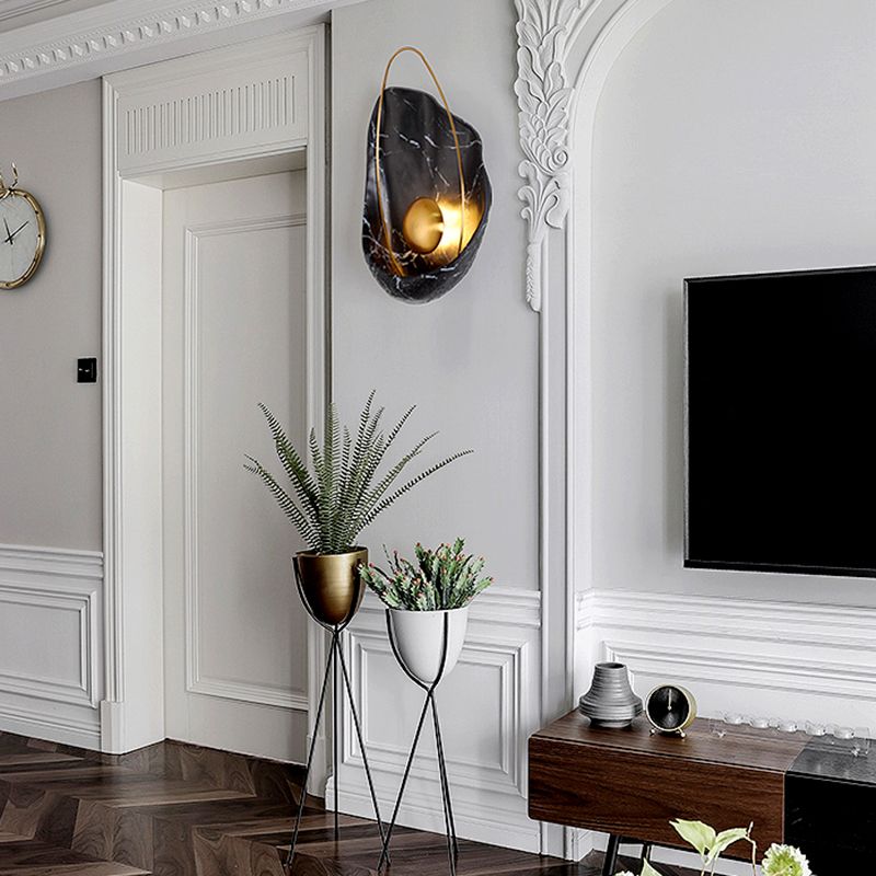 Appliques de lumière murale géométrique contemporaine lampe à support mural en résine pour le salon