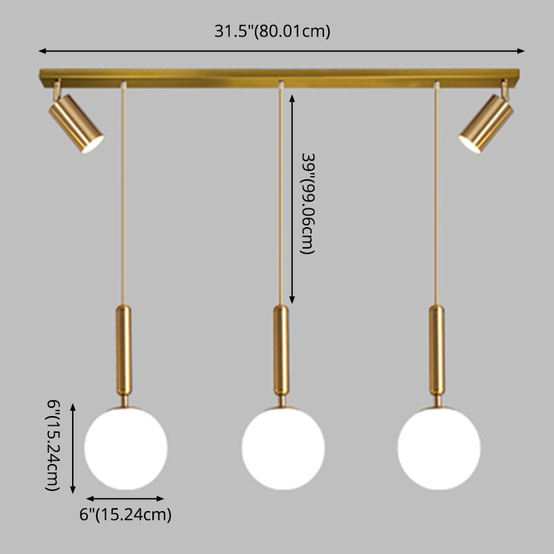 Kogelcluster hanger Modern Opaline Glass Restaurant Hanglamp met spotlight