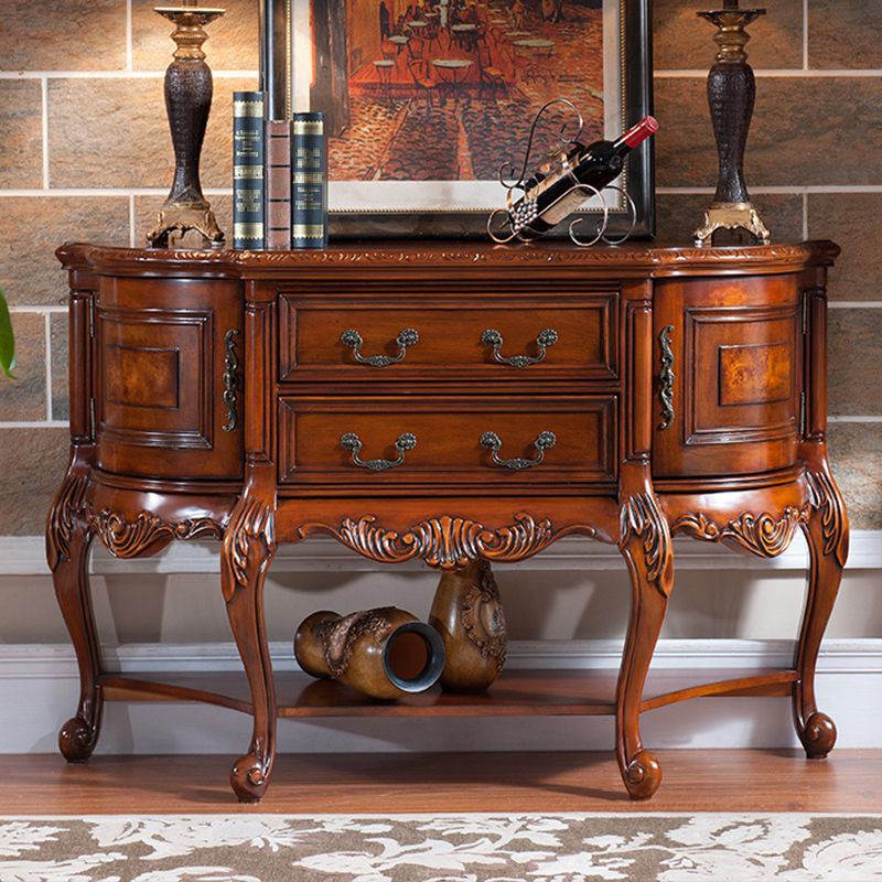 Free Form Shape Contemporary Console Table Brown Console Sofa Table