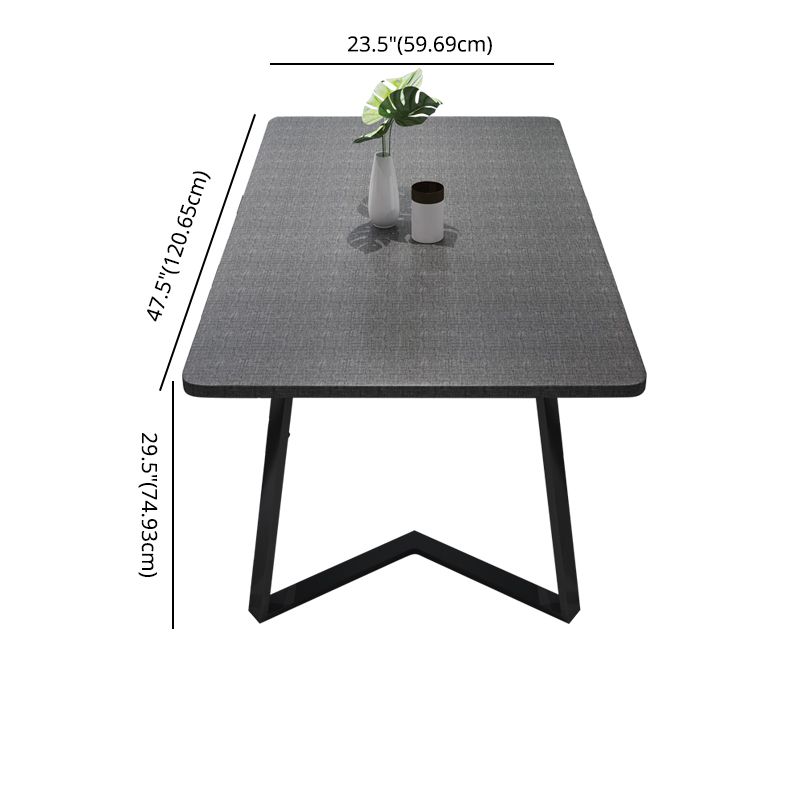 Set da pranzo in altezza tradizionale in stile moderno con tavolo a forma di rettangolo e base a doppia pietra pieghevole nera