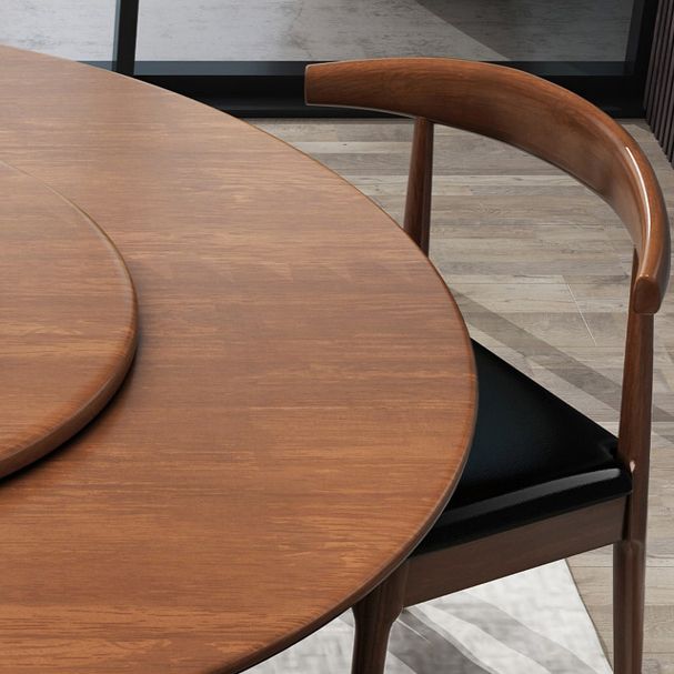 Mesa de madera maciza redonda minimalista Mesa de comedor estándar de cocina con base de pedestal
