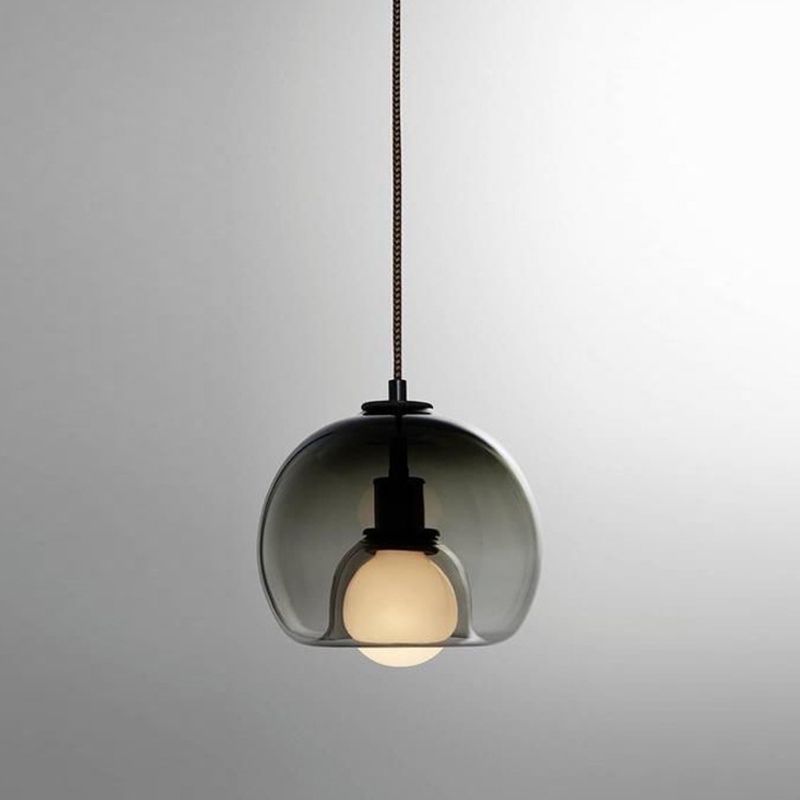 Globe Pendant Light Contemporary Minimalist 1 Light Glass Indoor Hanging Lamp