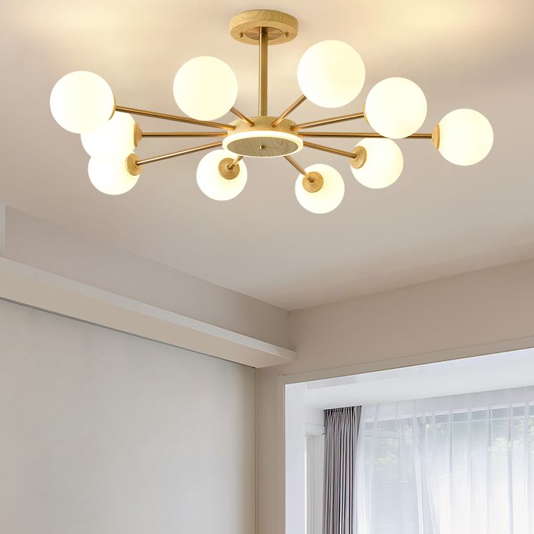 Modern Globe Chandelier Light Fixtures Multi-Head Suspension Pendant Lamps for Living Room
