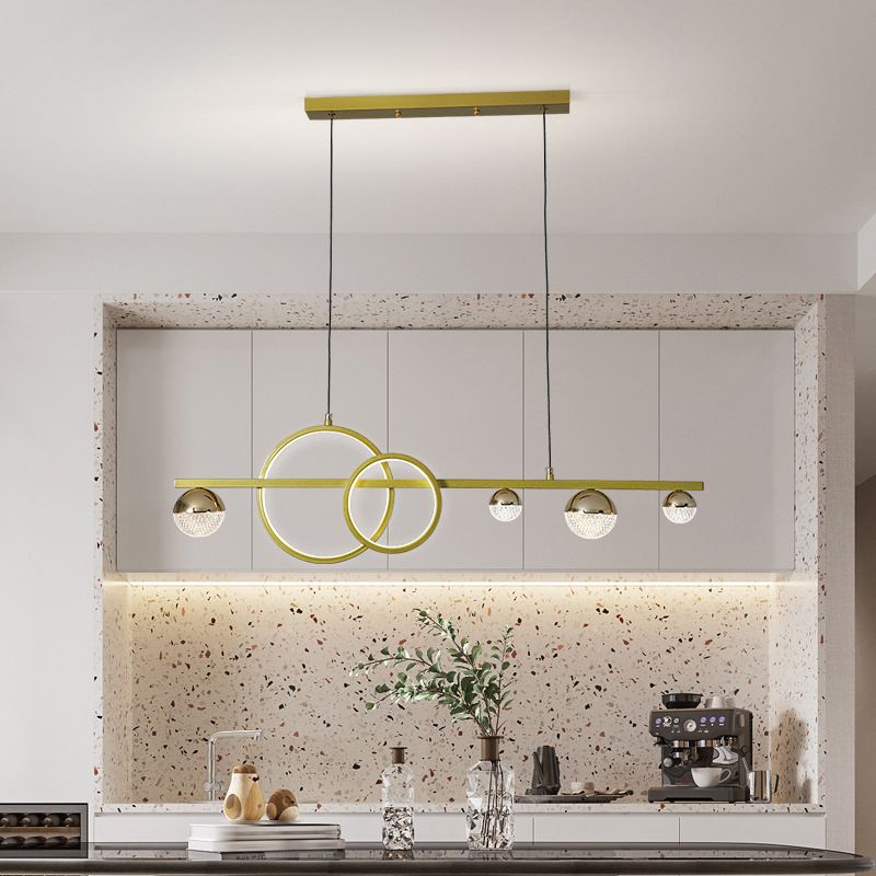 Multiple-Light Globe Island Lighting Modern Metal Island Pendant Lights