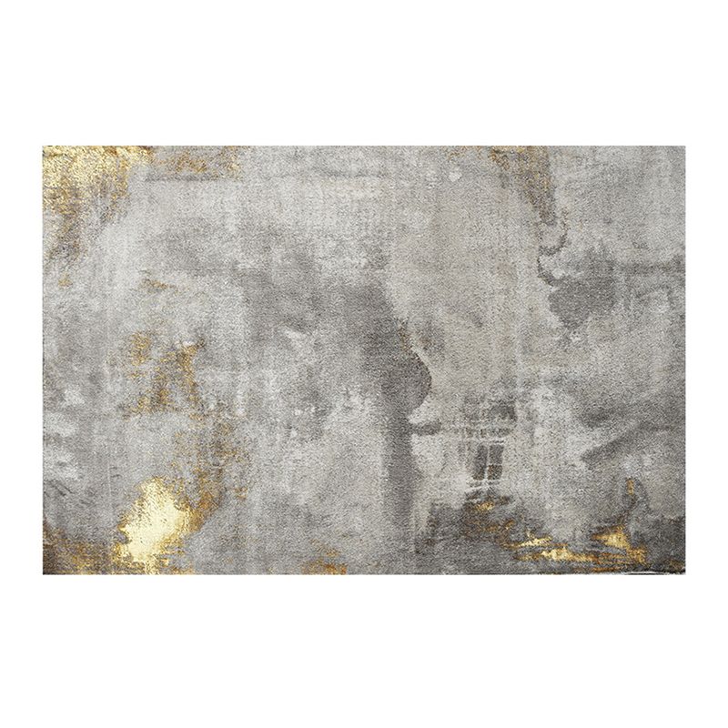 Gray Gold Industrial Carpet Polyester Graphic Carpet Washable Carpet for Living Room