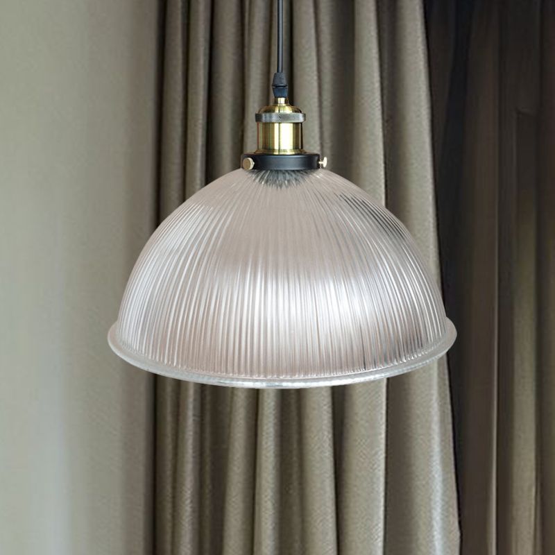 1 Luz de techo colgante con cúpula Prismática Glass Livera colgante de sala de estar industrial