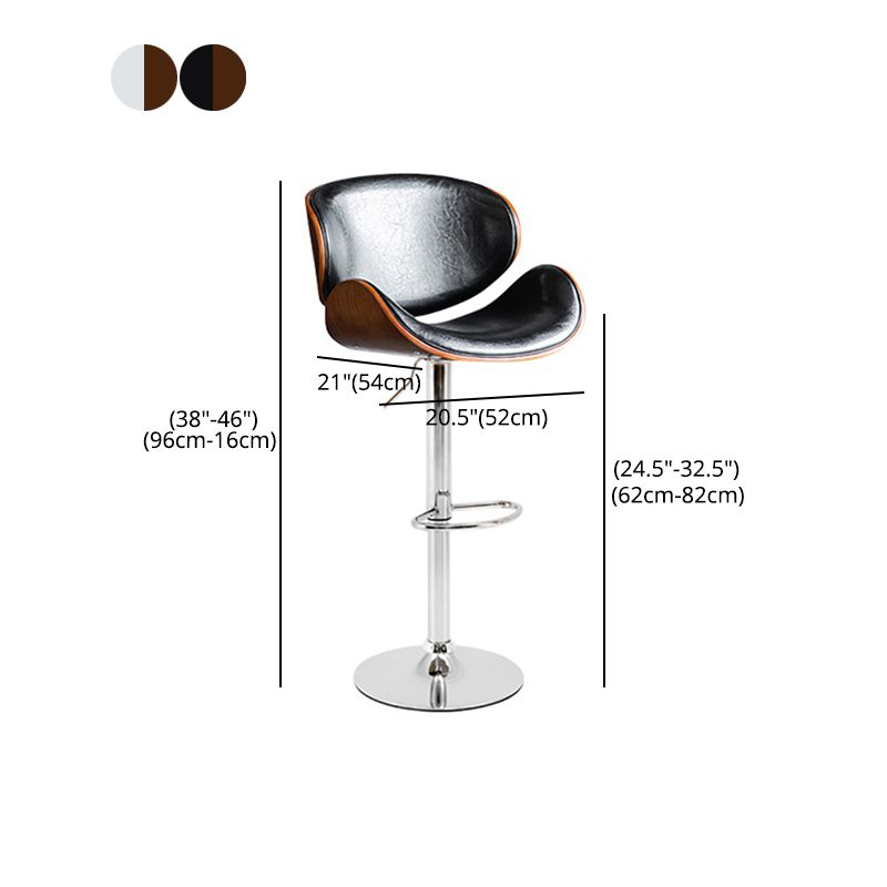 Modern Liftable Bar-stool PU Leather Counter Bar Stool with Metal Legs