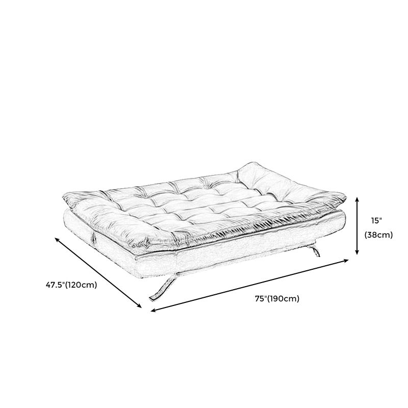 Armless Sofa Chaise Square Seating Settee for Living Room Bonus Room