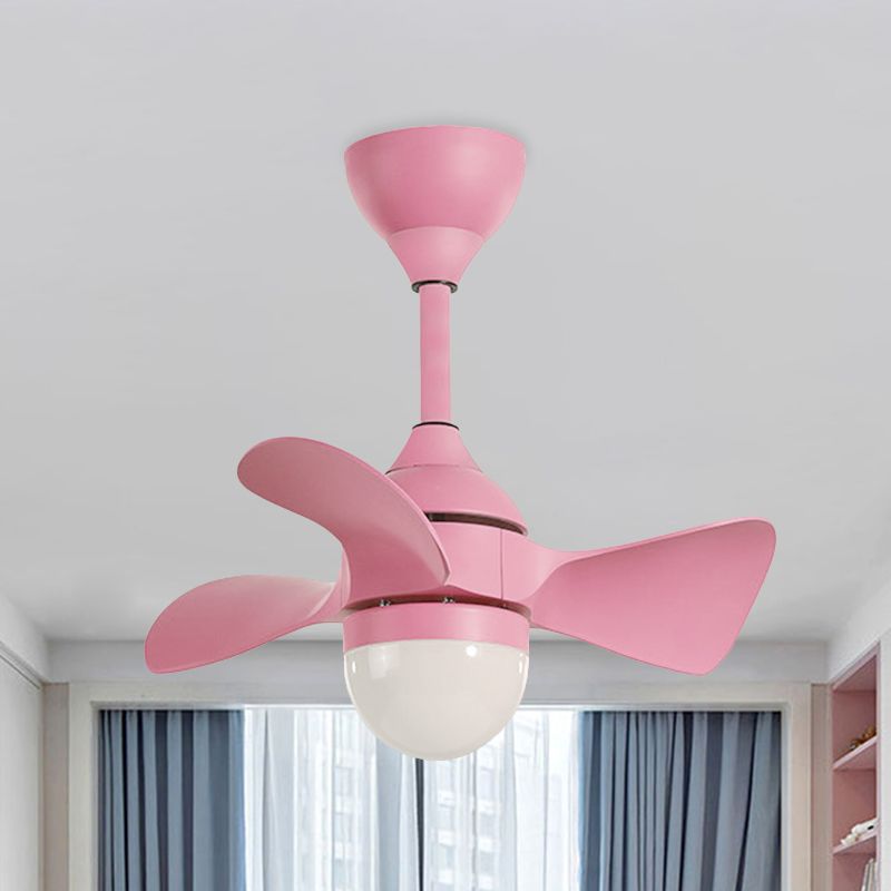 23,5 "W halbkugelfarbene Schatten LED LED LAB LAMPE MACARON ACRYLIC KINDER Schlafzimmer Halbflush Deckenleuchte mit 3 Klingen in Rosa/Blau