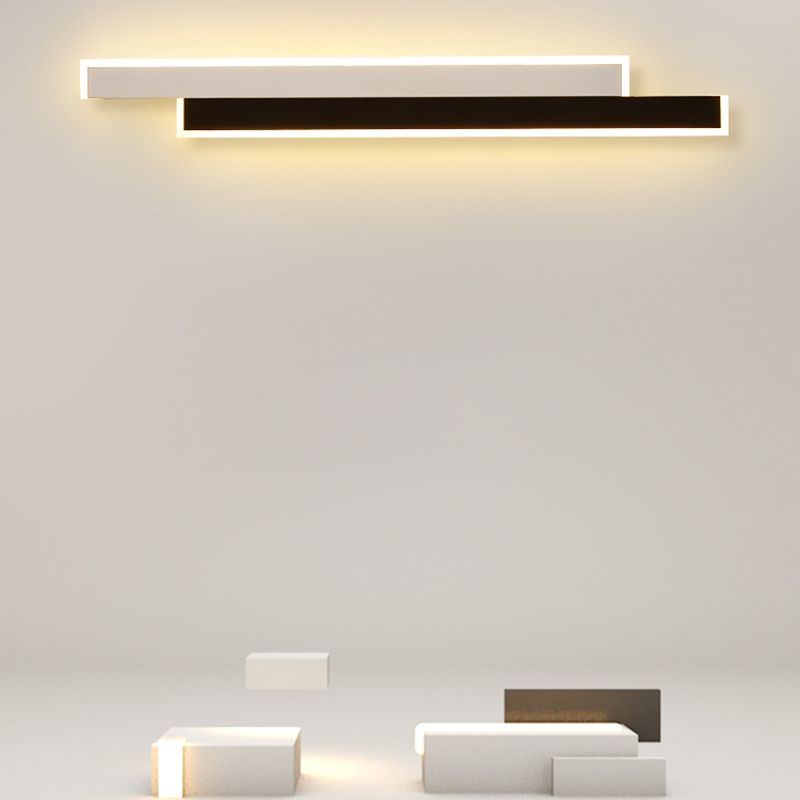 Contemporary Style Linear Wall Light Fixtures Metal 2 Lights Led Wall Mount Lamp