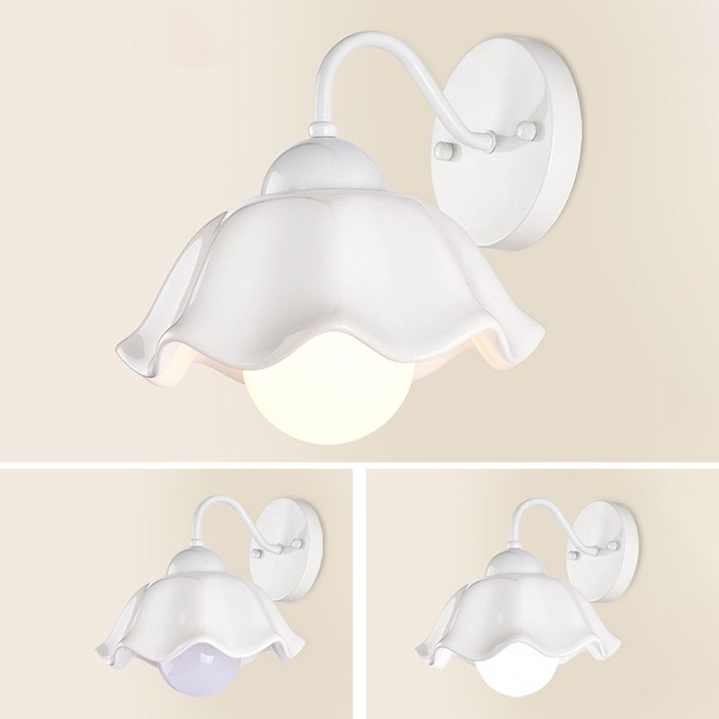 Luz de plataforma acampanada Cerámica de estilo pastoral americano 1 apliques de luz