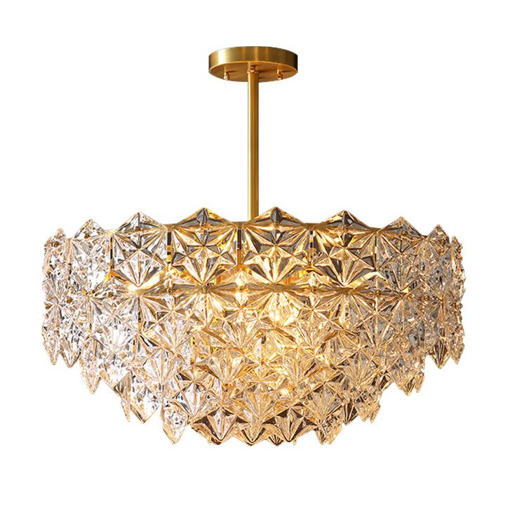 Snowflake Chandelier Light Fixture Vintage Clear Glass Pendant Lighting for Restaurant