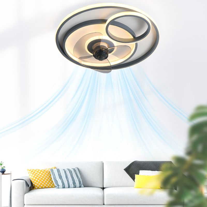 Modern Style Ceiling Fan Lighting Metal 3 Light Ceiling Fan Light for Living Room
