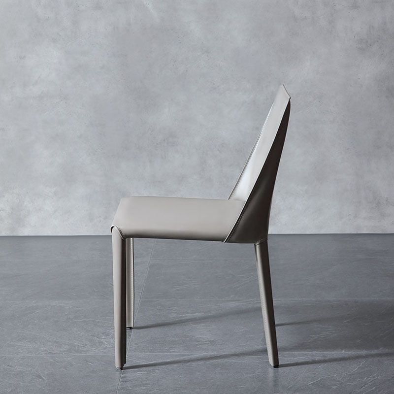Minimalistische stijl lederen eetstoelen stoelen stevige rugarmloze eetkamerstoelen voor keuken