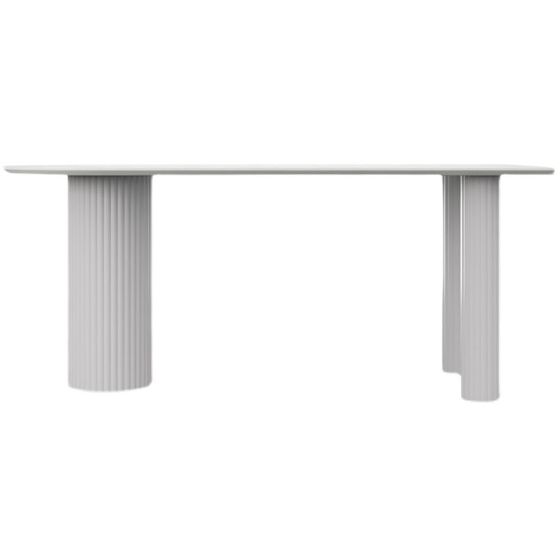 Contemporary Dining Table Sintered Stone Table with 3 White Legs for Dining