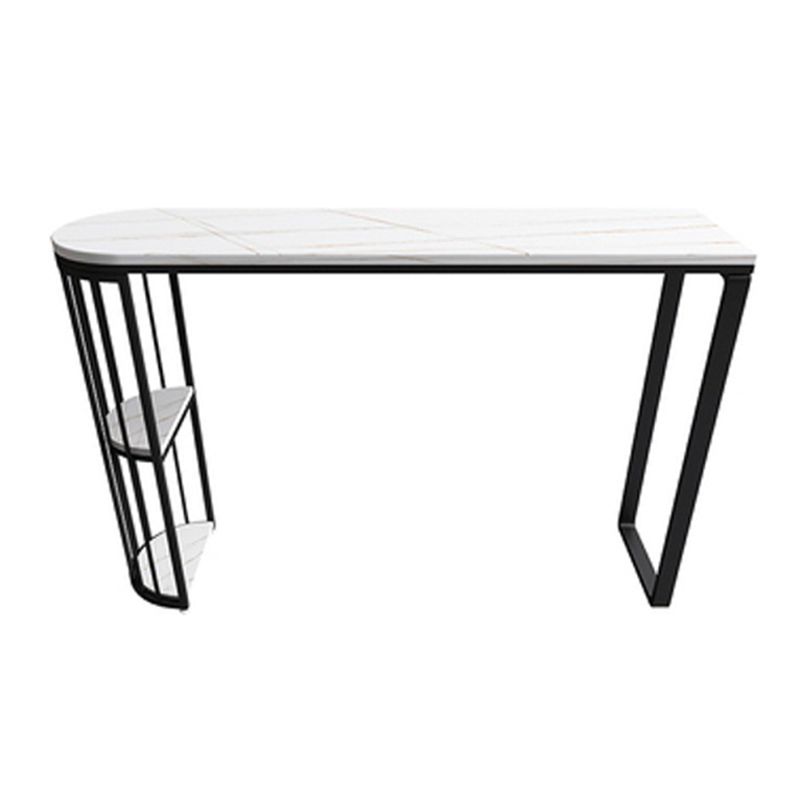 Stone Top Irregular Bar Table Traditional Luxury Bistro Table with Double Pedestal