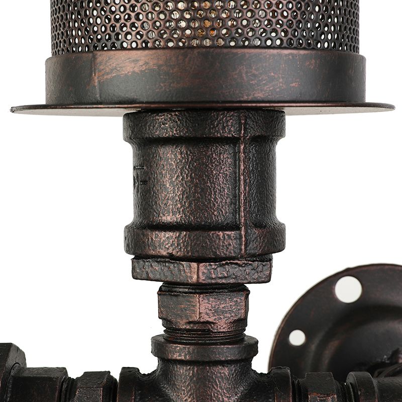 2 lichten metaal sconce licht industriële zwarte cilinder maasschaduw slaapkamer muurverlichting met meterontwerp