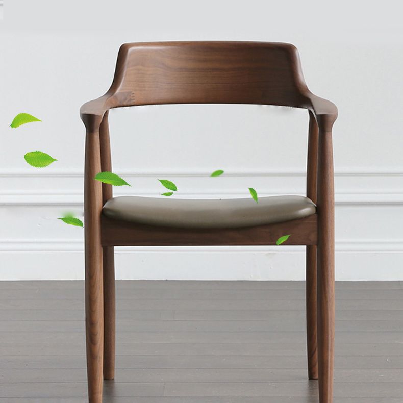 Fauteuil de salle à manger moderne de 22 pouces de large, dossier ouvert avec 4 pieds en bois pour un usage domestique