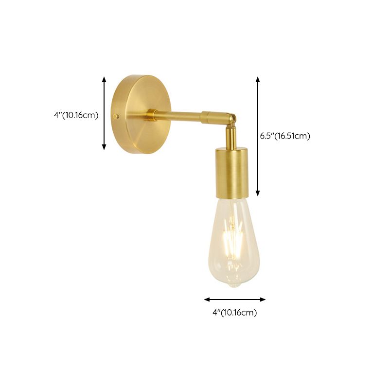 Gold Modern Metal Wall Sconce Cylinder Shape Wall Lamp for Living Room