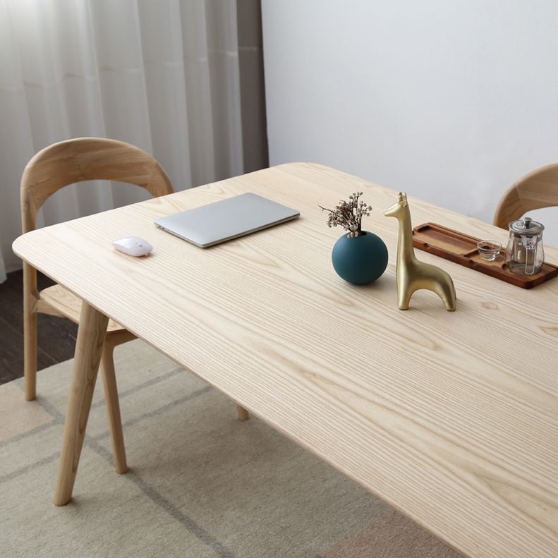 Rectangle Pine Solid Wood Table Modern Dining Table with 4 Legs for Restaurant