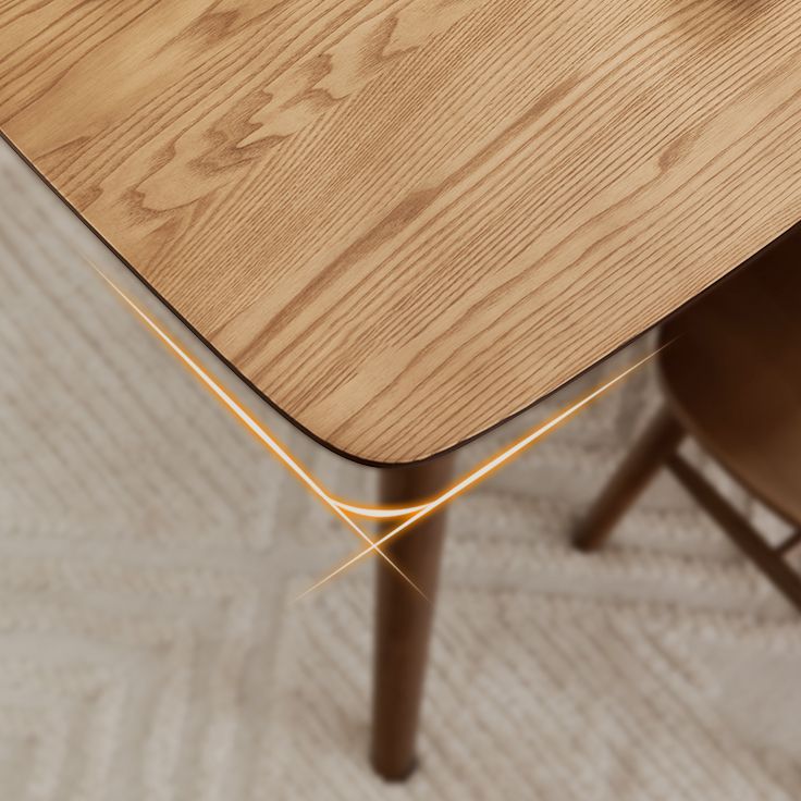 Modern Rectangular Space Saving Brown Walnut Dining Table with 4 Legs