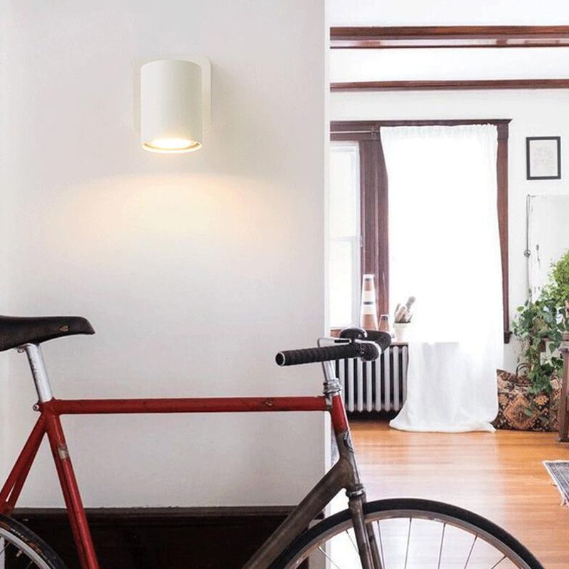 Modern Minimalist Minimalist Cilindro Accensione montata in metallo 1 Lampada da parete leggera