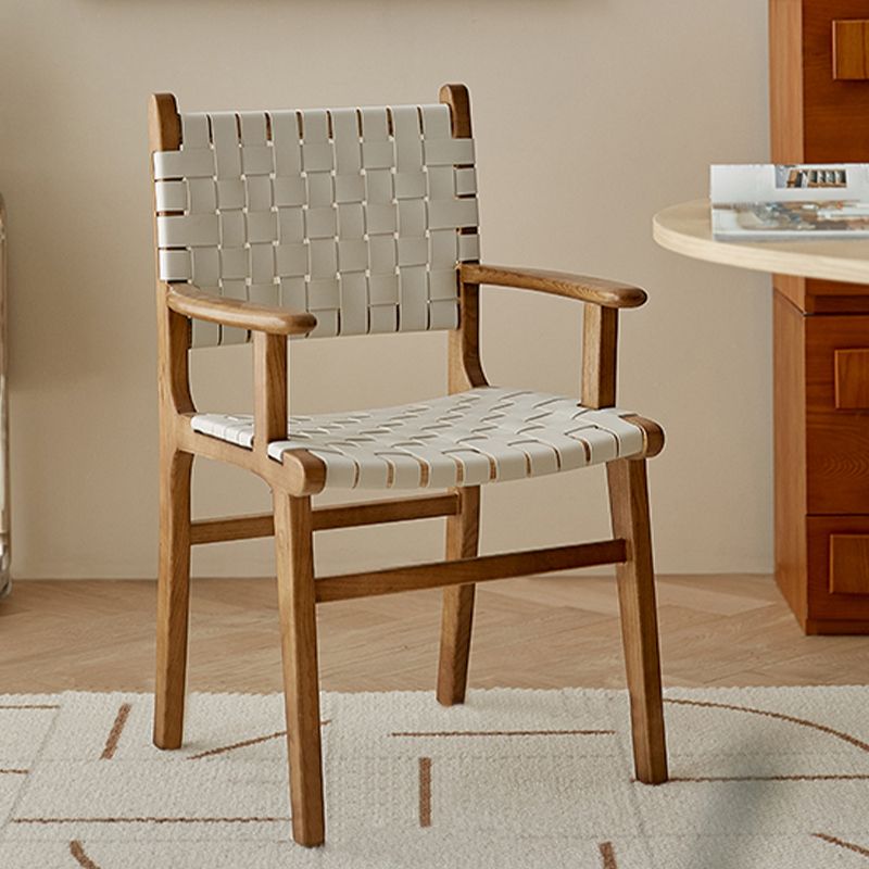 Ash Wood Traditional Dining Chair Open Back Side Chair for Home