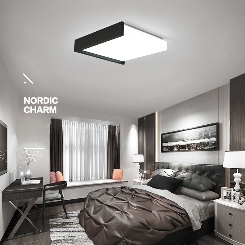 Minimalisme nordique Style LED Ceiling Light Acrylic Shade Geometric Design Flush-mount Lamp for Bedroom