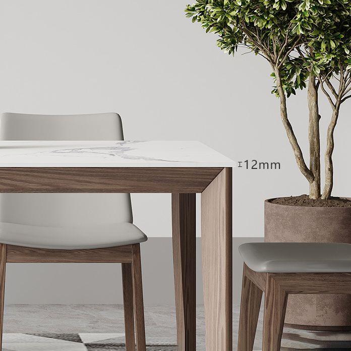 Nordic 1/2/5/7 Pieces Dining Set Sintered Stone Dining Table with Wooden Chairs