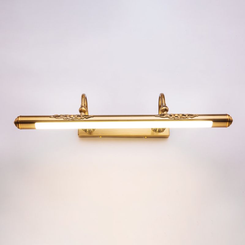Gold Mirror Light Retro Style 1 Light LED Vanity Light Fixture for Bedroom