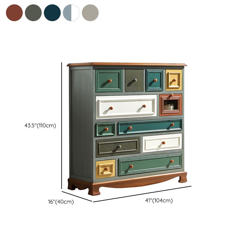 Coastal Storage Chest Dresser Solid Wood Dresser with 7/10/12 Drawers