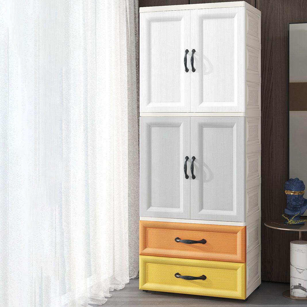 Plastic Contemporary Storage Cabinet for Bedroom Matte Finish Cabinet