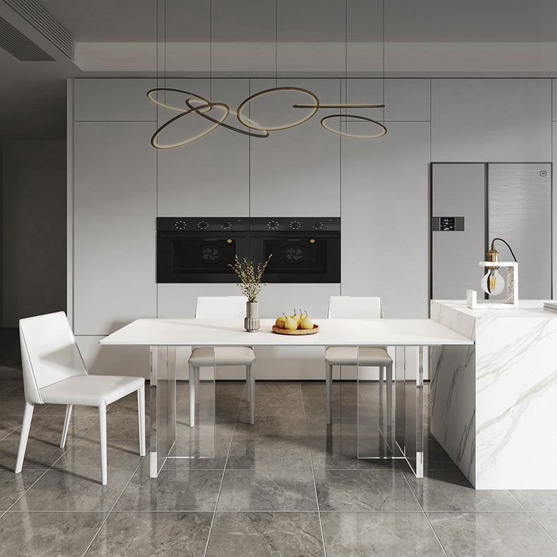 Contemporary Style Rectangle Table Set 1/4/7 Pieces Dining Set for Kitchen