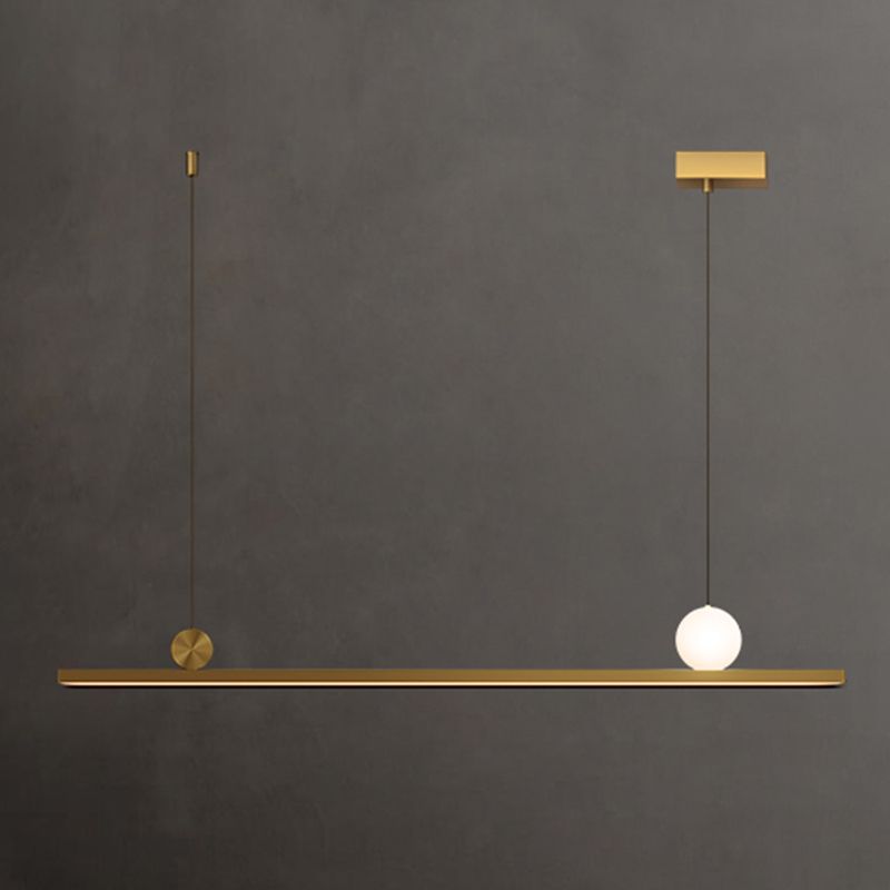 Modern 2-Light Kitchen Pendant Lights Linear Metal Island Light Fixtures