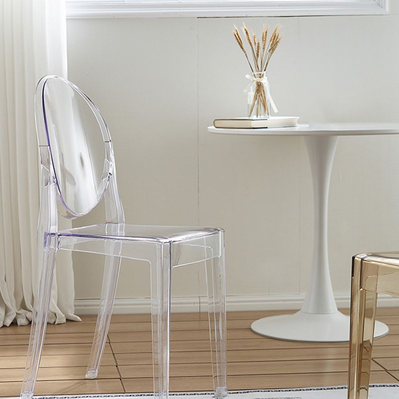 Scandinavian Plastic Dining Chairs Open Back Home Dining Side Chair