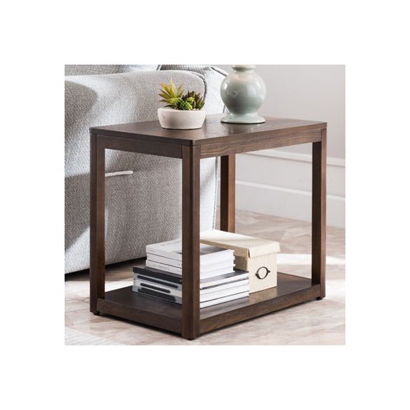 Ashwood Double Tier End Table Contemporary Rectangular Side Table for Living Room