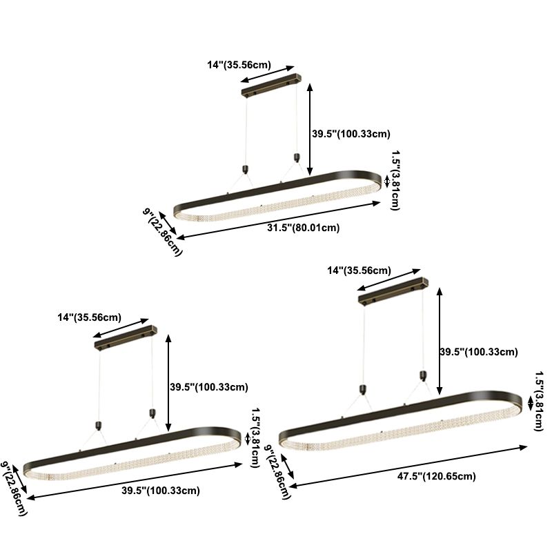 Style moderne de forme ovale ISLIDE ÉCLAIRAGE IDE METAL 1 PENDANT ISLAND