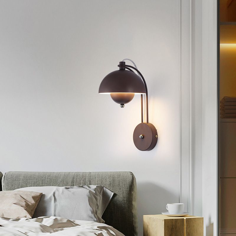 Dome Wall Sconce Lighting Modern Style Metal 1 Light Wall Mounted Light