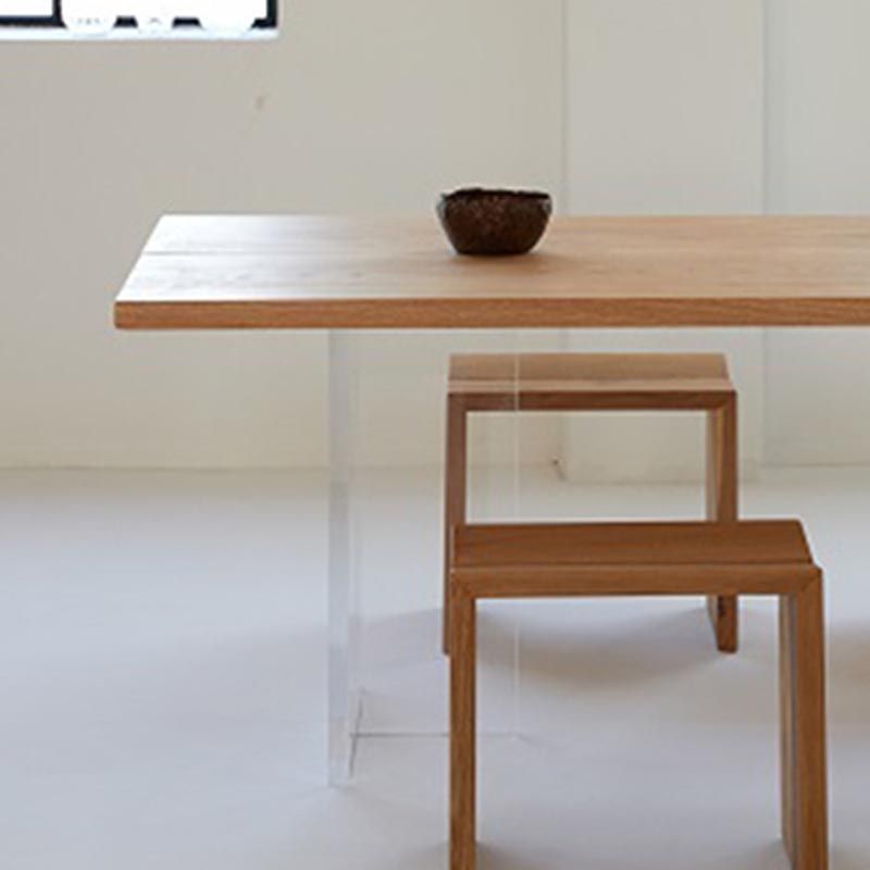 Natural Dining Table Contemporary Style Rectangle Solid Wood Dinner Table