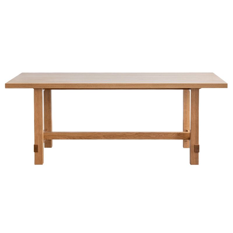 Tavolo da pranzo a rettangolo in legno massiccio moderno tavolo da cucina contemporanea con base di cavalletto