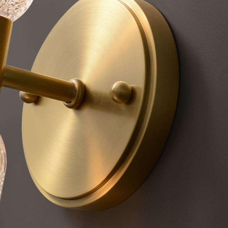 Gold Glass Wall Lamp in Modern Creative Style Copper Cylindrical Wall Sconce for Interior Spaces