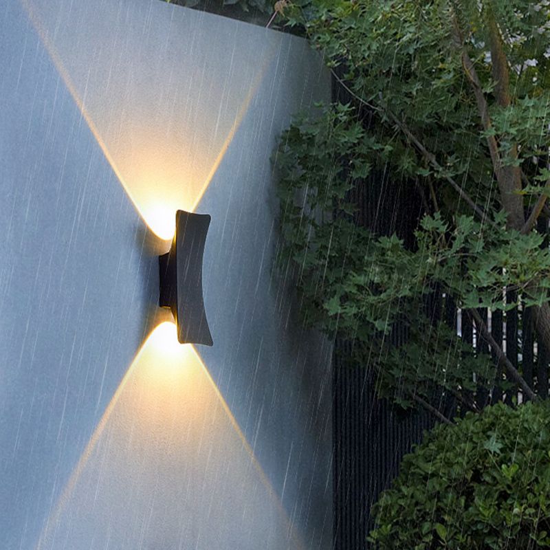 Hourglass 2 - Light Wall Flush Mount Black / White Metal Wall Light
