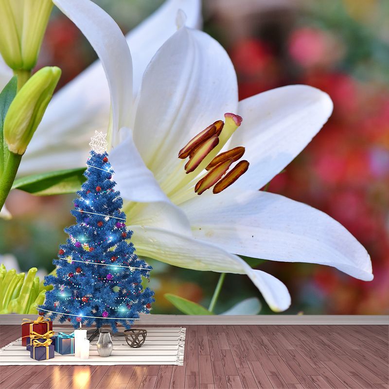 Beautiful Lilies Mural Wallpaper Minimalist Wall Art, Customized Size Available