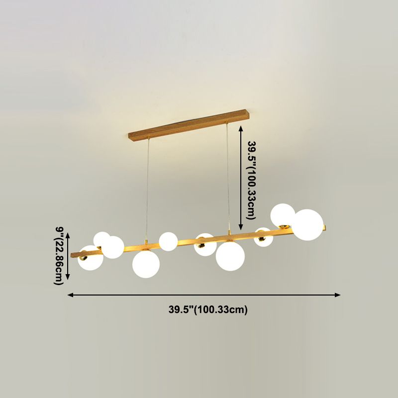 Luces contemporáneas de la isla de la esfera de la isla de la isla en marrón