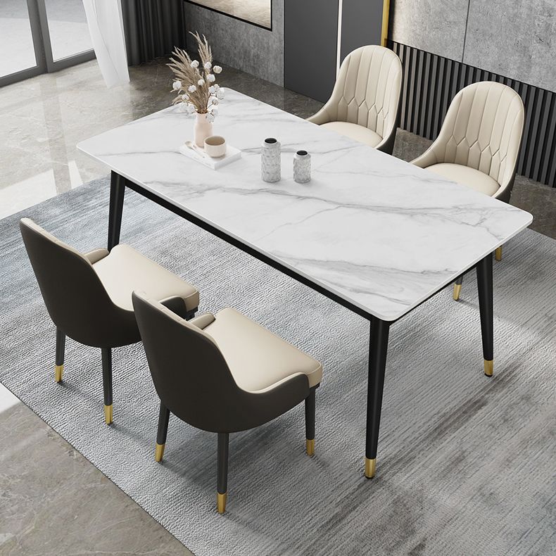 Modern Sintered Stone Dining Room Set Standard Height with Rectangle Top Dining Set