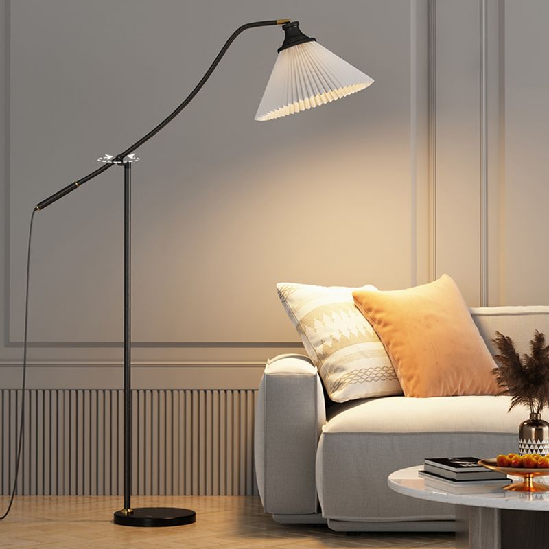 Floor Light Minimalist Style Fabric Shaded Floor Lamp for Living Room