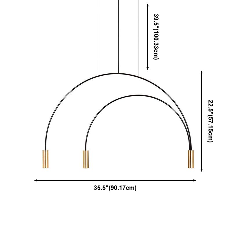 Simple Island Chandelier Lights Modern Style Cylinder Shape Metal Multi Light Pendant