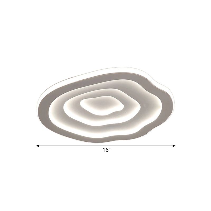 Plafonnier en acrylique Ripple Simplicity 16"/19,5"/23,5" de large LED blanc encastré en lumière chaude/blanche